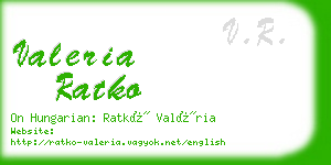 valeria ratko business card
